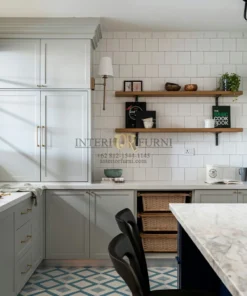 kitchen set modern minimalis kayu jati