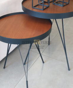 meja bulat minimalis modern ruang tamu