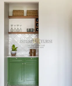 lemari dapur minimalis modern kayu jati terbaru