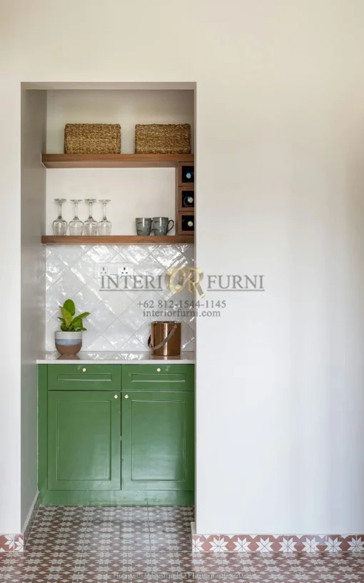 lemari dapur minimalis modern kayu jati terbaru