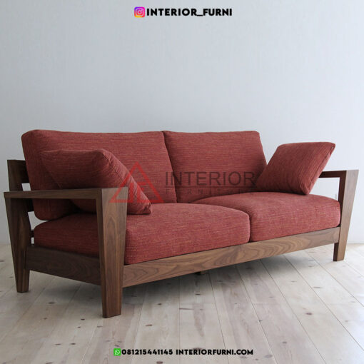 sofa tamu minimalis kayu jati-sofa 2 dudukan ruang tamu