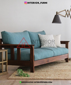 sofa kayu minimalis 2 seater ruang tamu