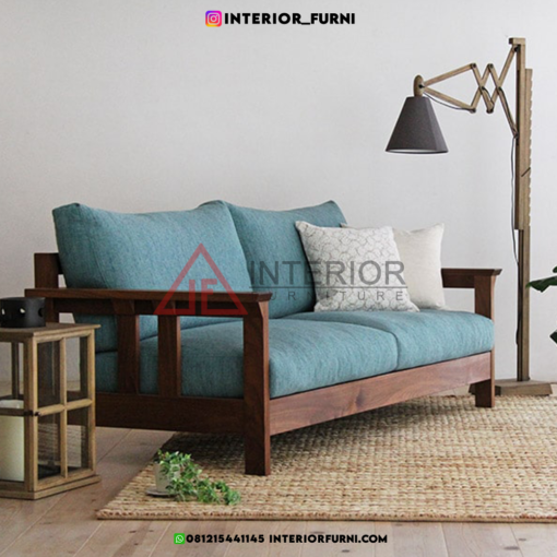 sofa kayu minimalis 2 seater ruang tamu