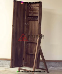 cermin besar frame kayu solid