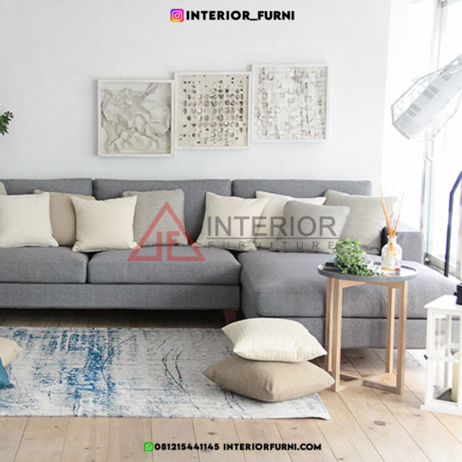 sofa leter l minimalis modern ruang tamu