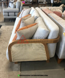 sofa rotan minimalis ruang tamu 3 dudukan
