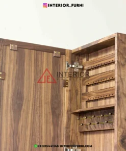 cermin besar frame kayu solid