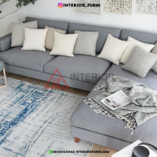 sofa leter l minimalis modern ruang tamu