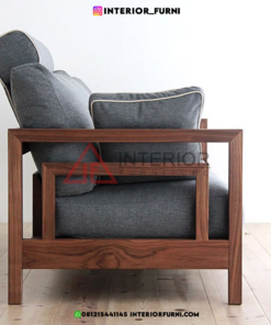 sofa kayu modern minimalis jati ruang tamu sofa 2 dudukan