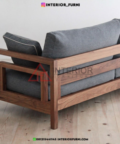 sofa kayu modern minimalis jati ruang tamu sofa 2 dudukan