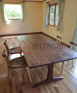 meja cafe minimalis japandi kayu jati solid-meja makan minimalis unik