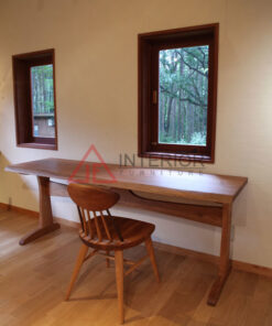 meja komputer kayu trembesi minimalis