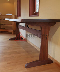 meja komputer kayu trembesi minimalis