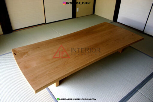 meja lesehan minimalis ruang tamu kayu jati-meja oshin minimalis
