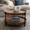 coffee table minimalis modern kayu jati kaki besi