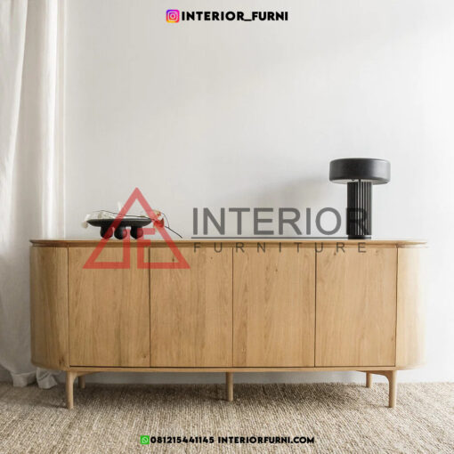 sideboard minimalis modern kayu jati solid