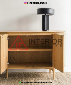 sideboard minimalis modern kayu jati solid