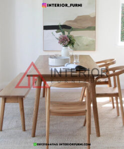 bangku kayu jati minimalis modern-bangku makan minimalis