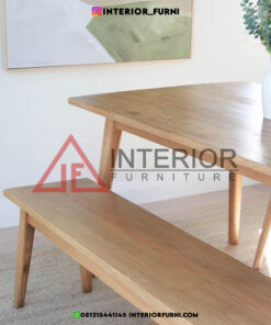 dining set minimalis modern kayu jati solid-meja makan scandinavian-meja makan japandi