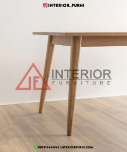 dining set minimalis modern kayu jati solid-meja makan scandinavian-meja makan japandi
