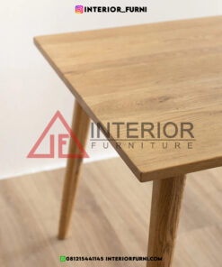 dining set minimalis modern kayu jati solid-meja makan scandinavian-meja makan japandi