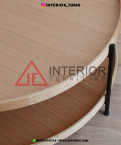 Meja Sofa Minimalis Modern Kayu Jati Kaki Besi