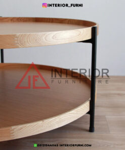 Meja Sofa Minimalis Modern Kayu Jati Kaki Besi