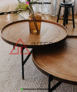 nested coffee table industrial kayu jati