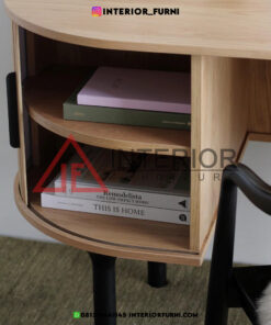 meja kantor minimalis modern kayu jati solid-meja kerja unik kayu jati