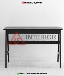 meja kerja minimalis modern kayu jati solid