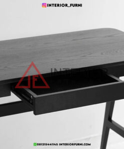 meja kerja minimalis modern kayu jati solid