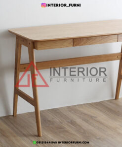 meja kerja minimalis modern kayu jati solid