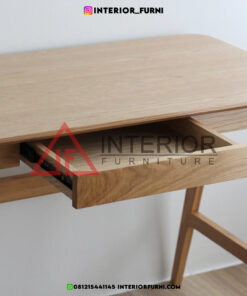 meja kerja minimalis modern kayu jati solid