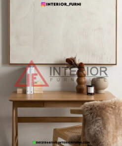 meja kerja minimalis modern kayu jati solid