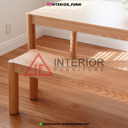 meja makan japandi minimalis kayu jati solid