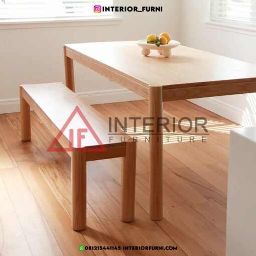 meja makan japandi minimalis kayu jati solid