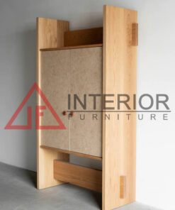 lemari rak minimalis kayu jati solid