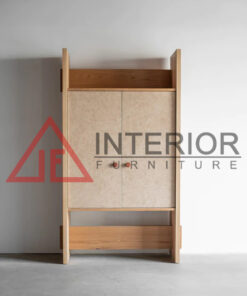 lemari rak minimalis kayu jati solid