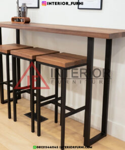 meja bar cafe kayu jati solid
