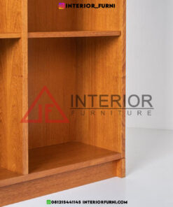 rak buku minimalis kayu jati solid