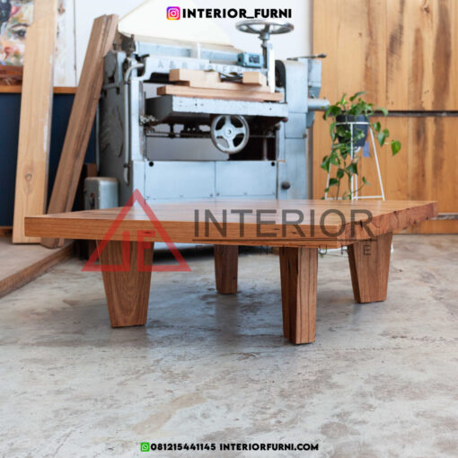 meja ruang tamu minimalis kayu jati solid