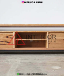 meja tv minimalis modern kayu jati solid