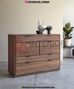 buffet minimalis modern ruang tamu kayu jati solid