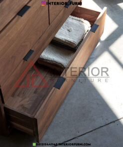 buffet minimalis modern ruang tamu kayu jati solid