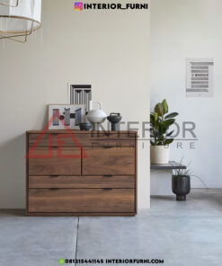 buffet minimalis modern ruang tamu kayu jati solid