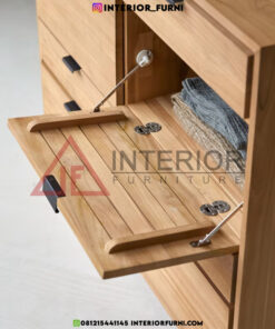 buffet minimalis modern ruang tamu kayu jati solid