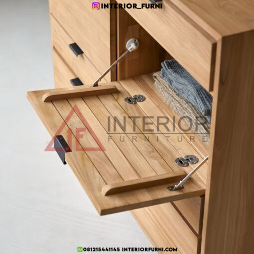 buffet minimalis modern ruang tamu kayu jati solid