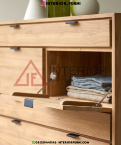 buffet minimalis modern ruang tamu kayu jati solid