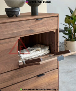 buffet minimalis modern ruang tamu kayu jati solid