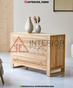 buffet scandinavian minimalis kayu jati solid